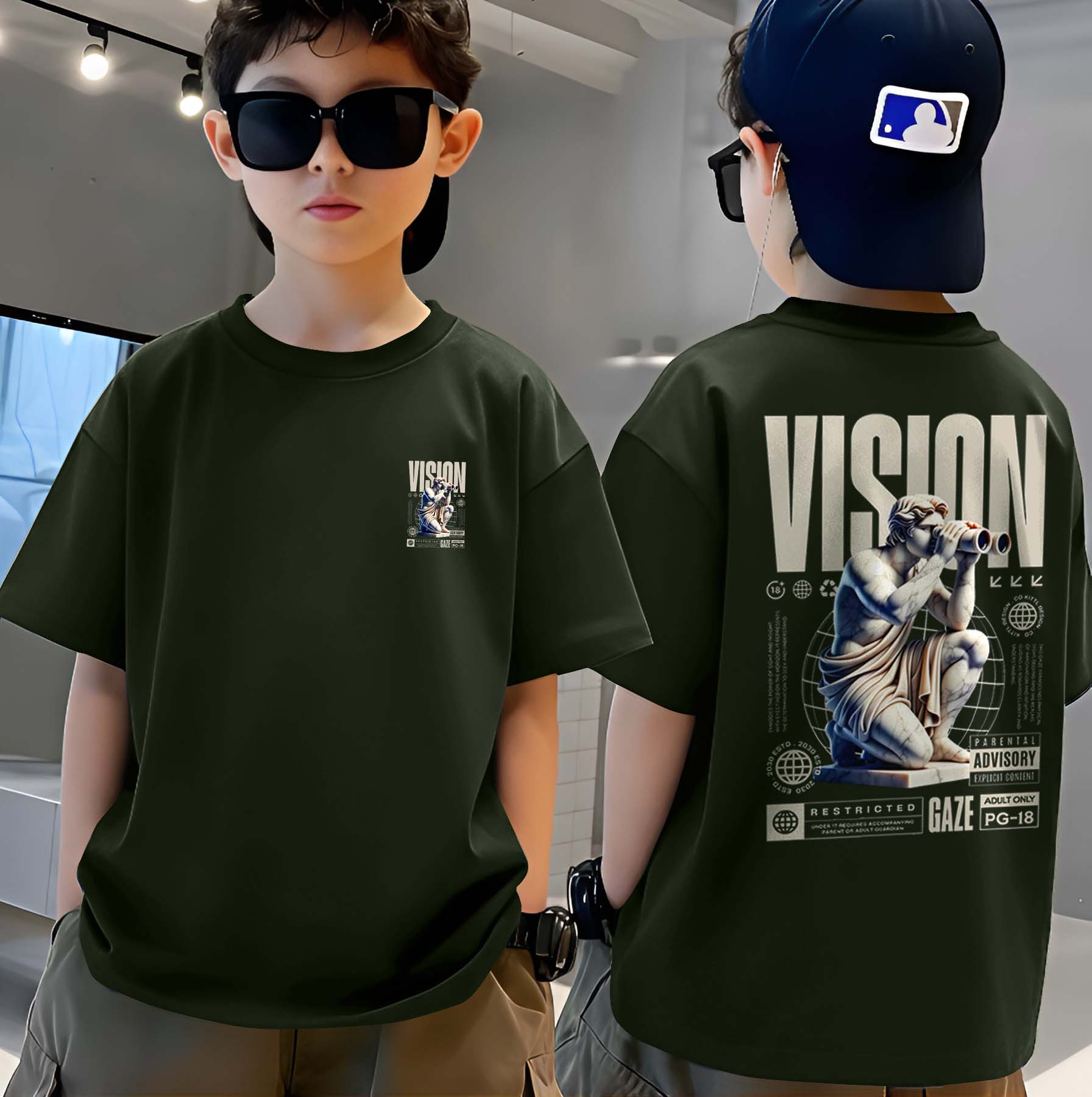 Vision - Boys Over Size Printed T-shirt