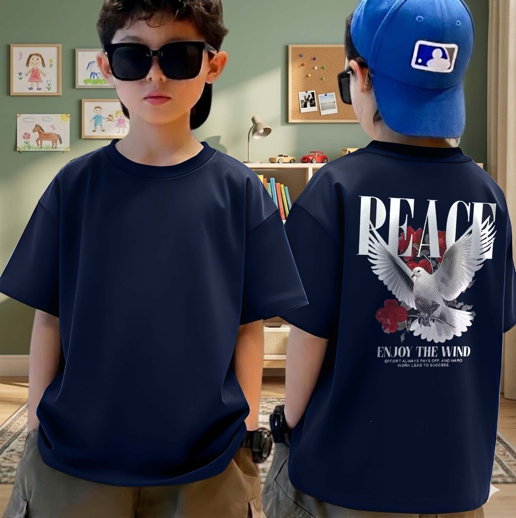 Peace  - Boys Over Size Printed T-shirt
