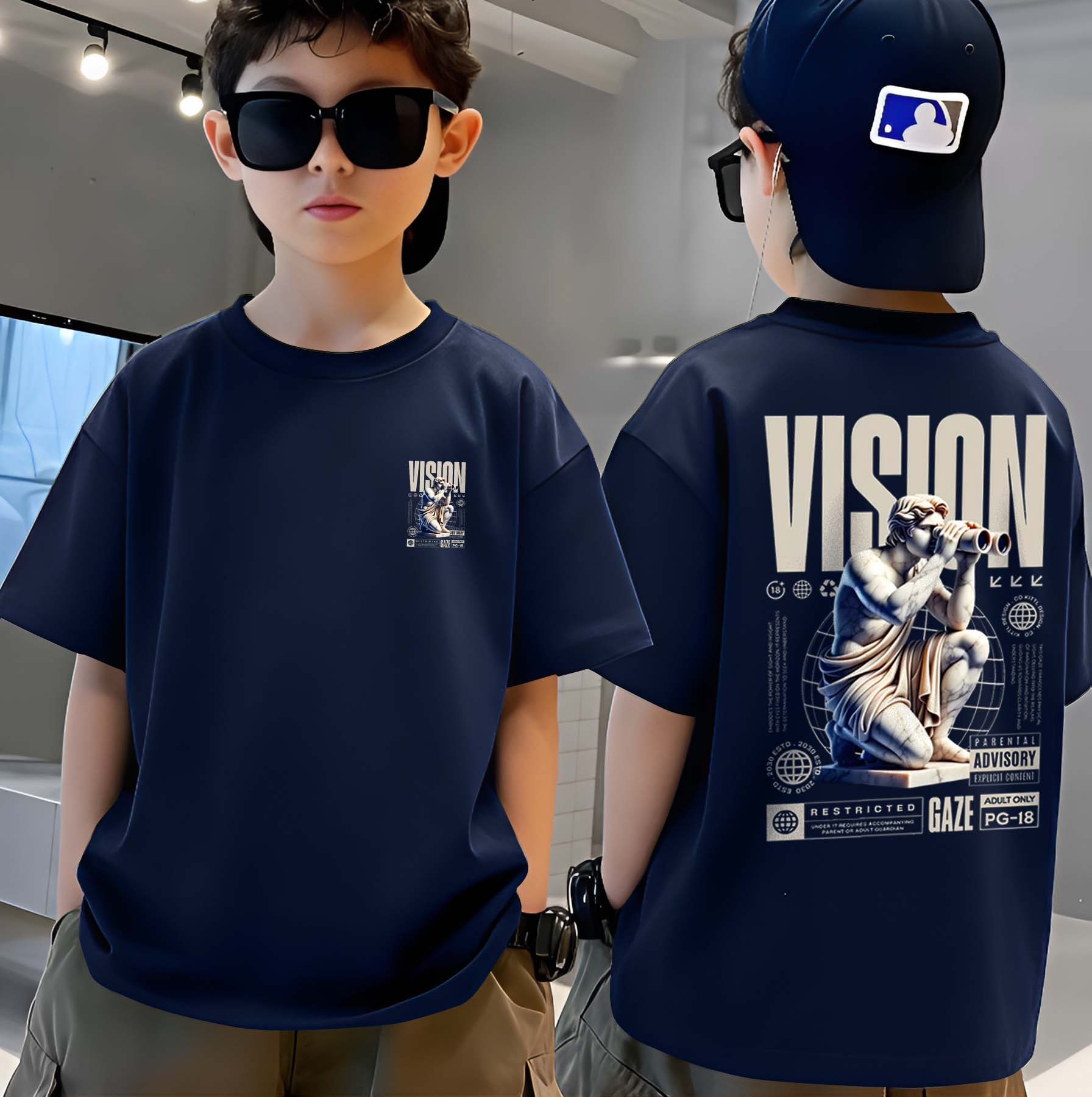 Vision - Boys Over Size Printed T-shirt