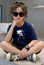 Face Narutto - kids Girls Over sized T shirt