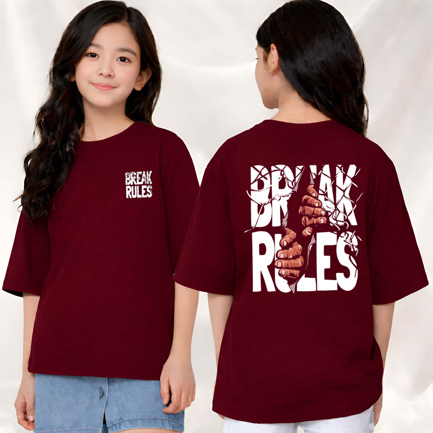 BreakRules  - kids Girls over sized T shirt