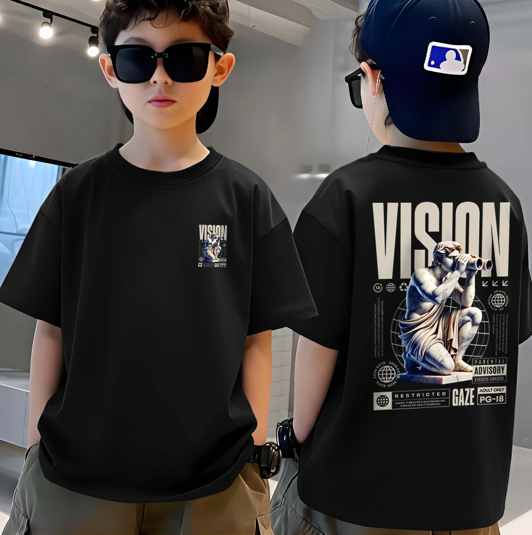 Vision - Boys Over Size Printed T-shirt