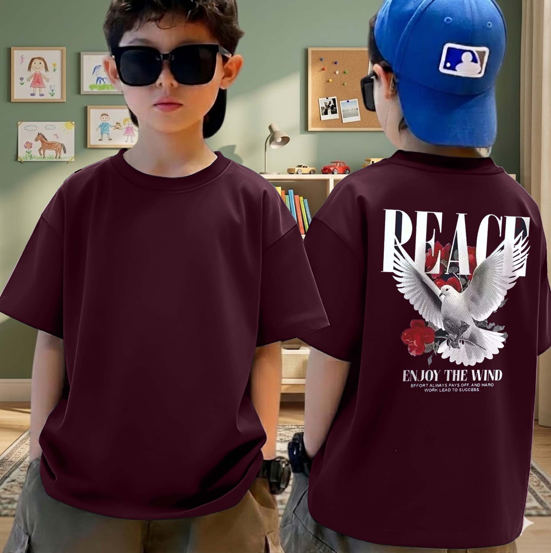 Peace  - Boys Over Size Printed T-shirt