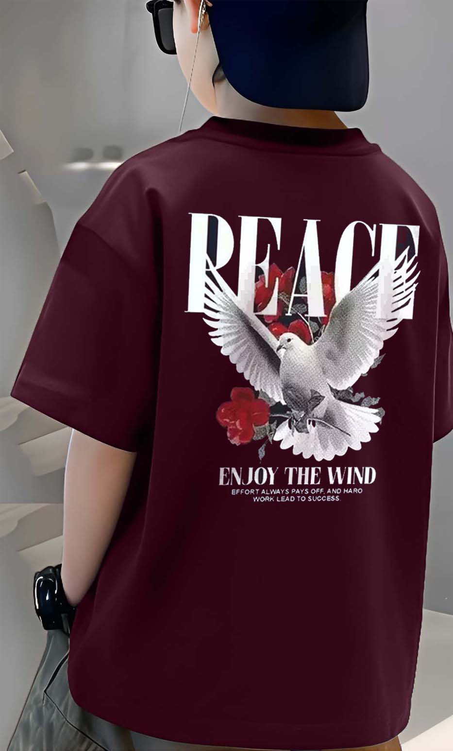 Peace  - Boys Over Size Printed T-shirt