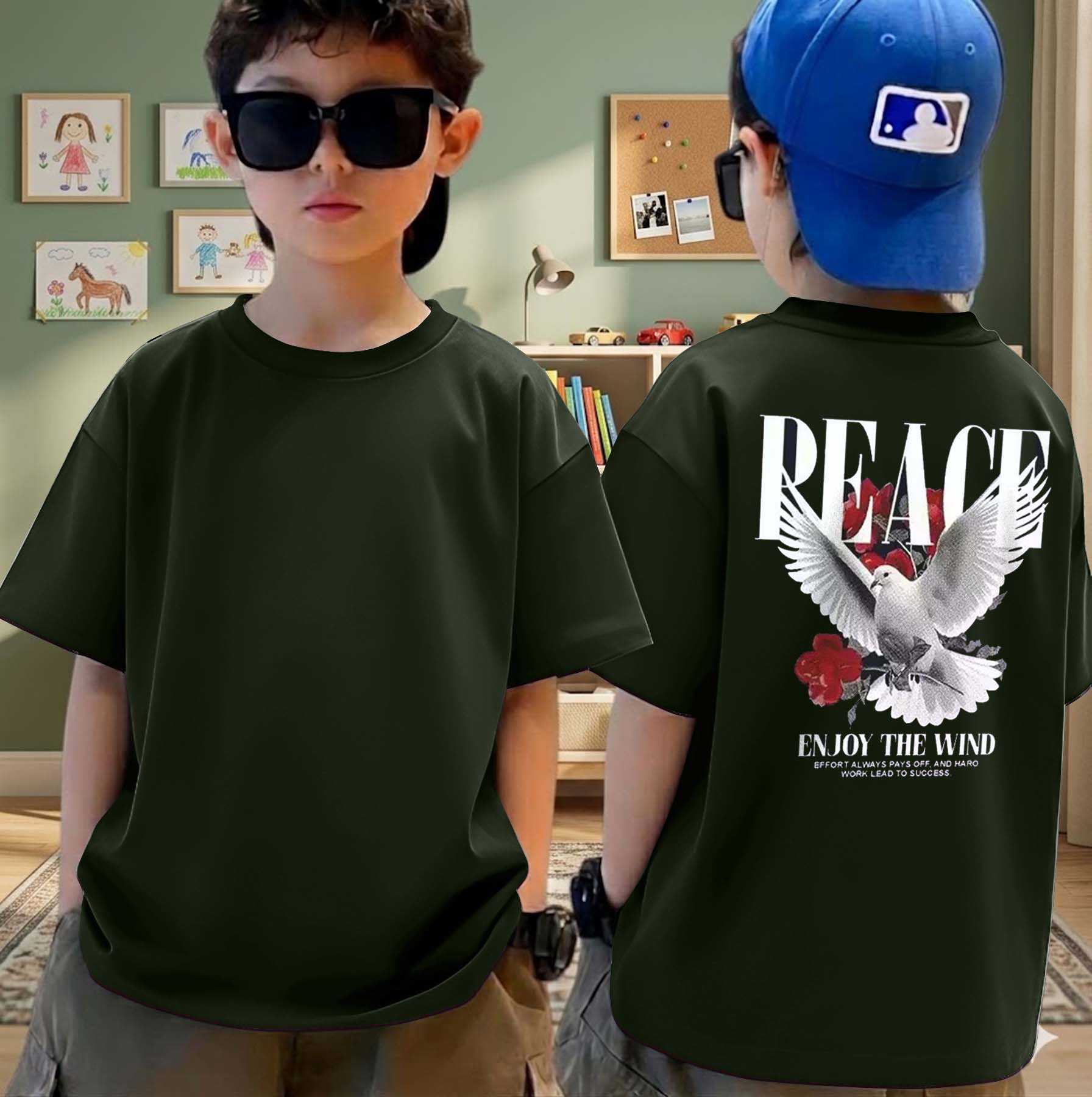 Peace  - Boys Over Size Printed T-shirt