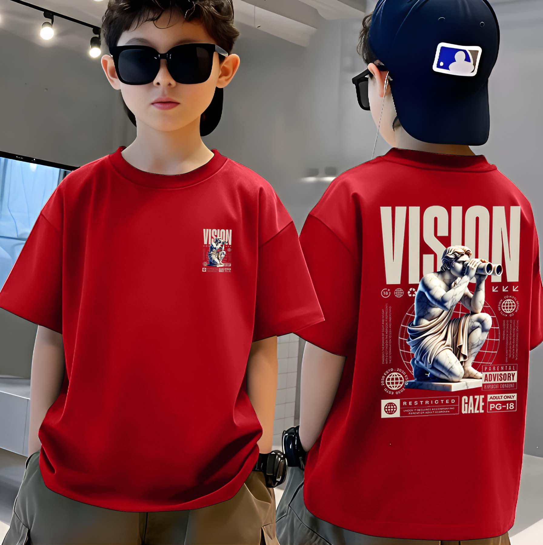 Vision - Boys Over Size Printed T-shirt