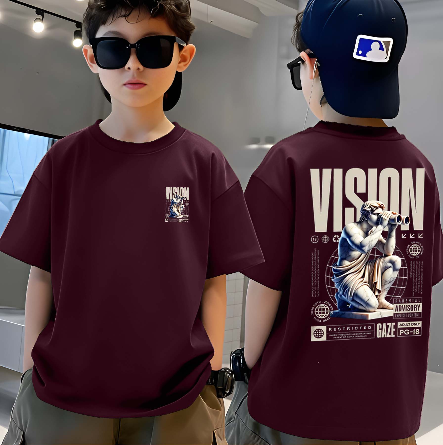 Vision - Boys Over Size Printed T-shirt