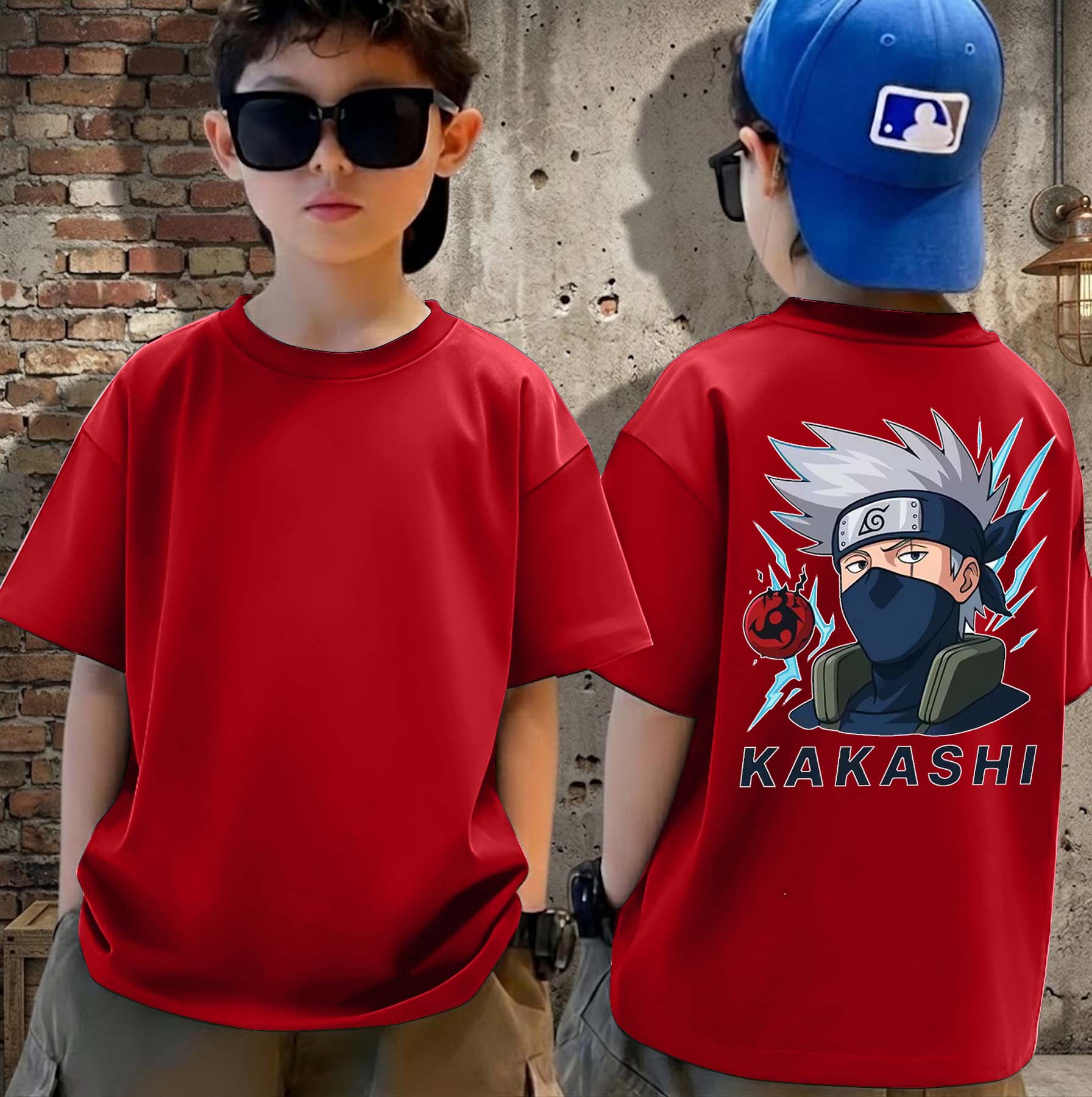 New Boys Kakashi - Boys Over Size Printed T-shirt