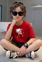 Face Narutto - kids Girls Over sized T shirt