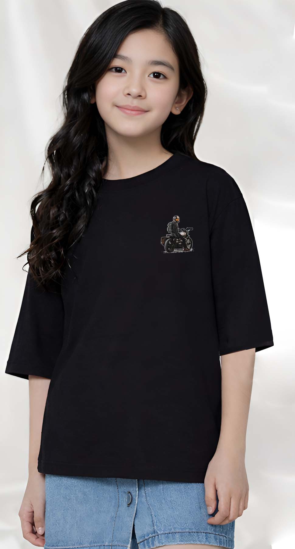 MotorCycle  - kids Girls Over sized T shirt