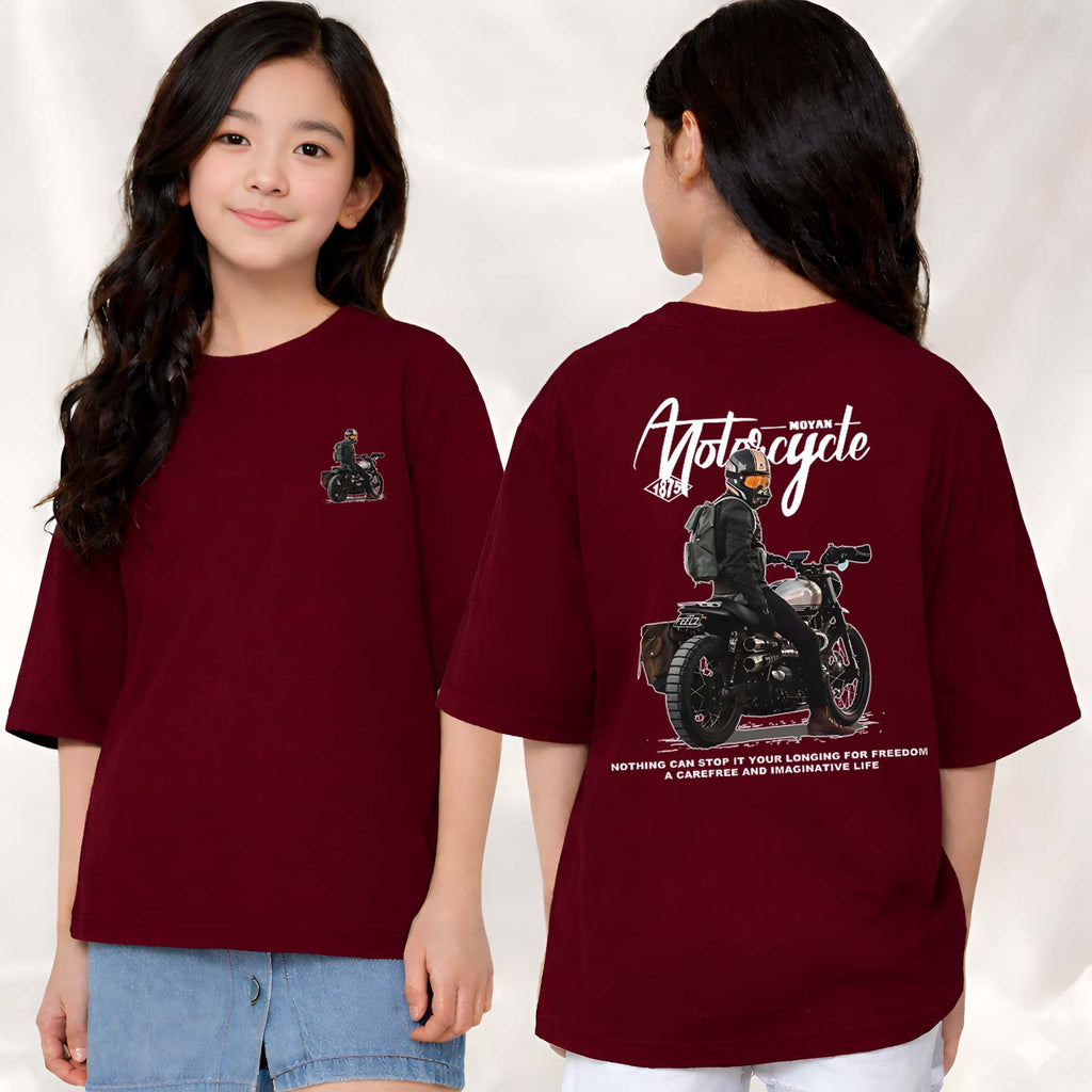 MotorCycle  - kids Girls Over sized T shirt