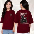 MotorCycle  - kids Girls Over sized T shirt