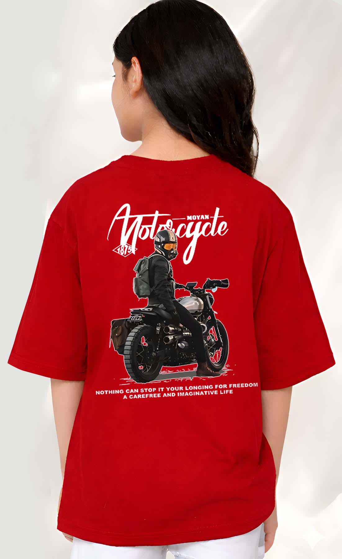 MotorCycle  - kids Girls Over sized T shirt