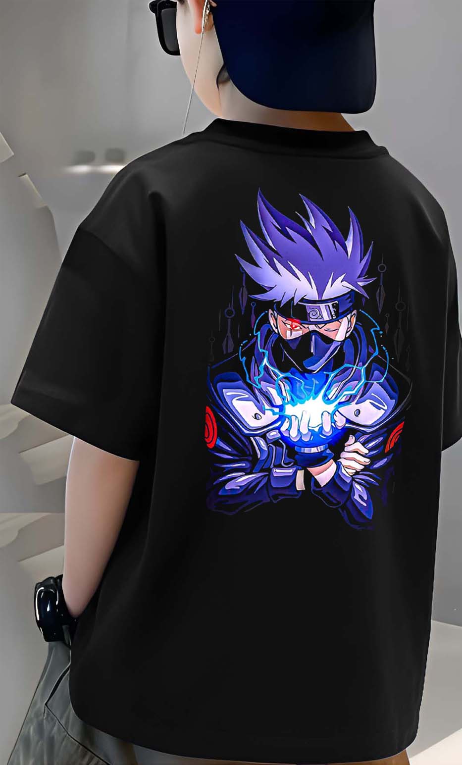 Anime Kakashi - Boys Over Size Printed T-shirt