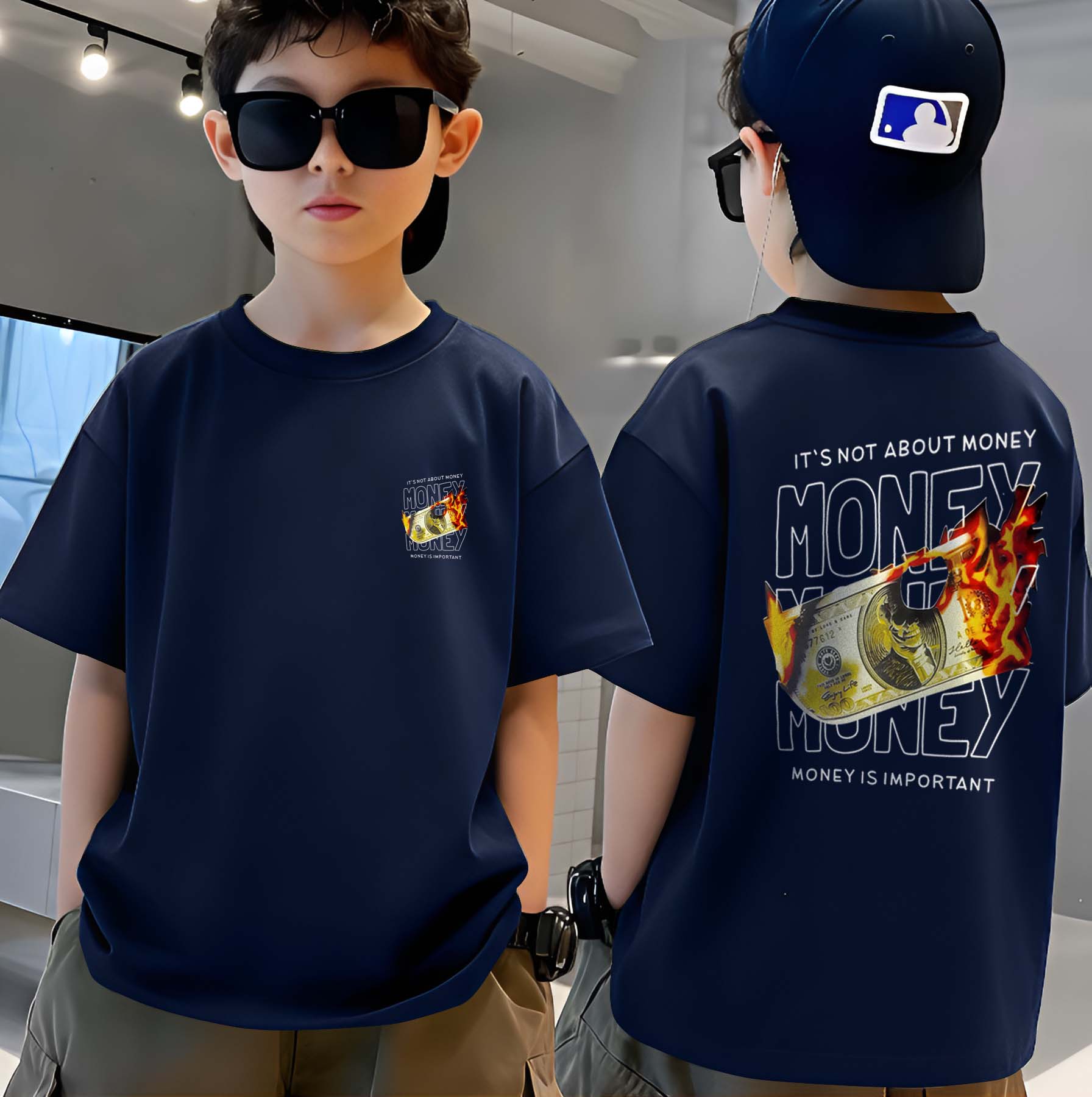 Fire Money - Boys Over Size Printed T-shirt