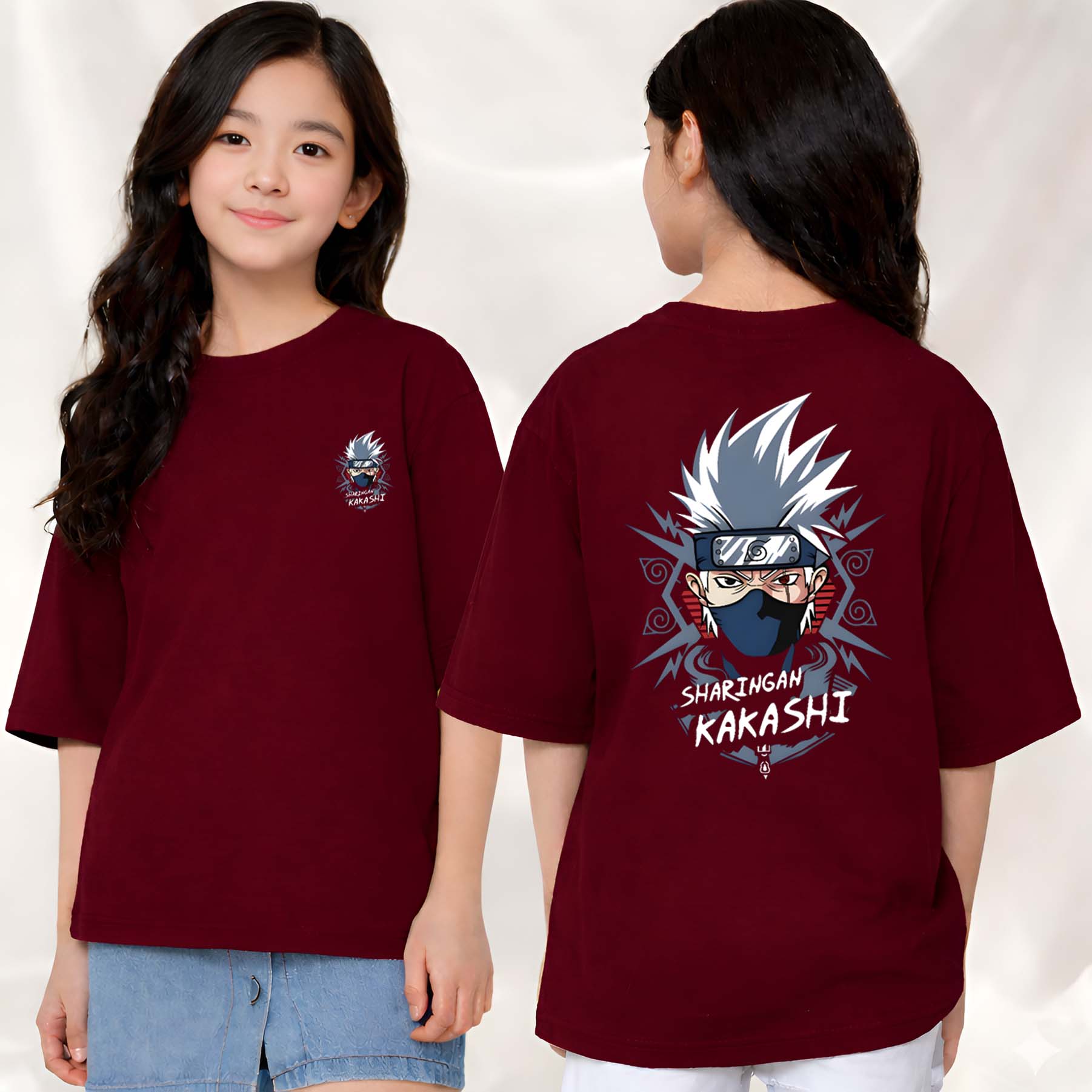 Kakashi  - kids Girls Over sized T shirt