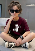 Don'tQuit - kids Girls Over sized T shirt