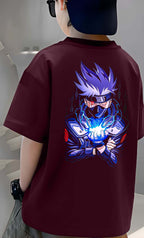 Anime Kakashi - Boys Over Size Printed T-shirt