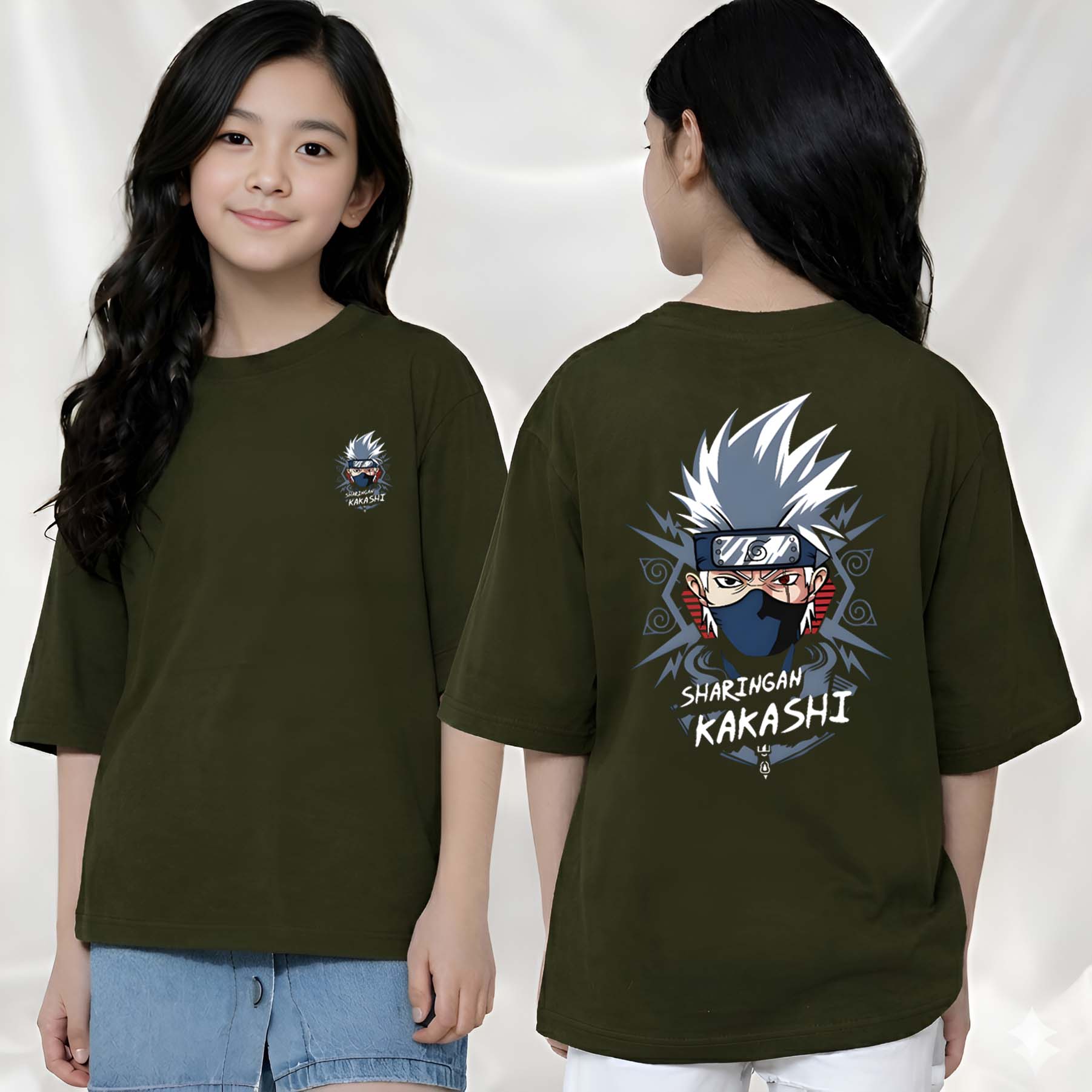 Kakashi  - kids Girls Over sized T shirt