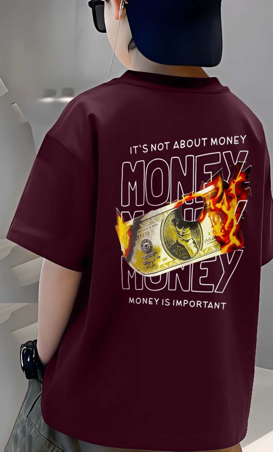 Fire Money - Boys Over Size Printed T-shirt