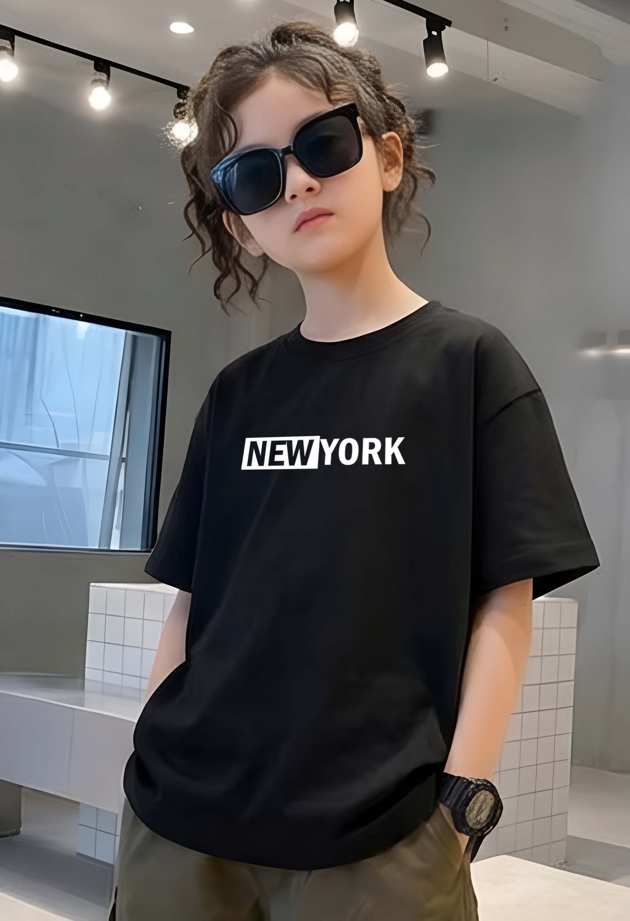 NewYork - kids Girls Over sized T shirt