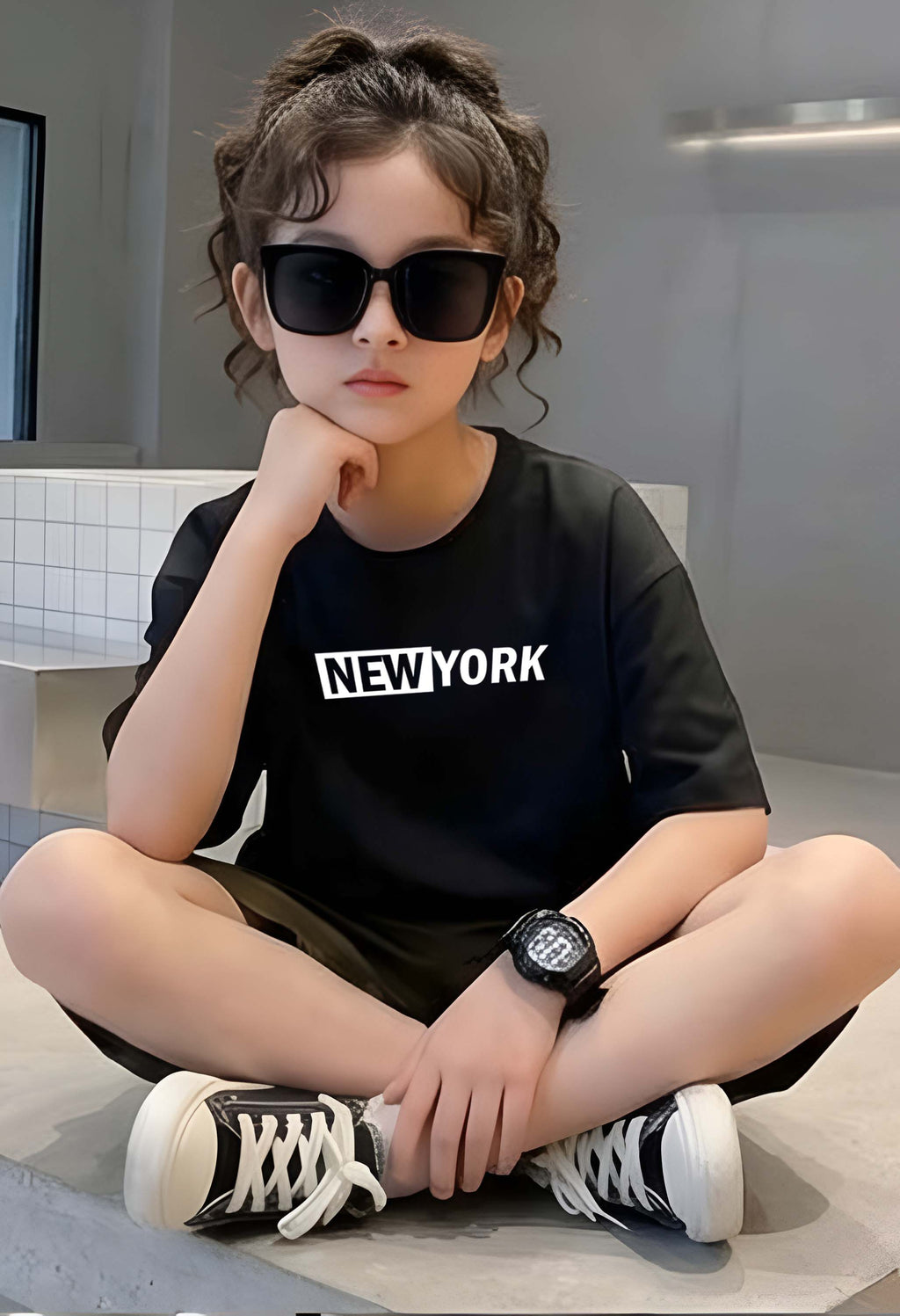 NewYork - kids Girls Over sized T shirt