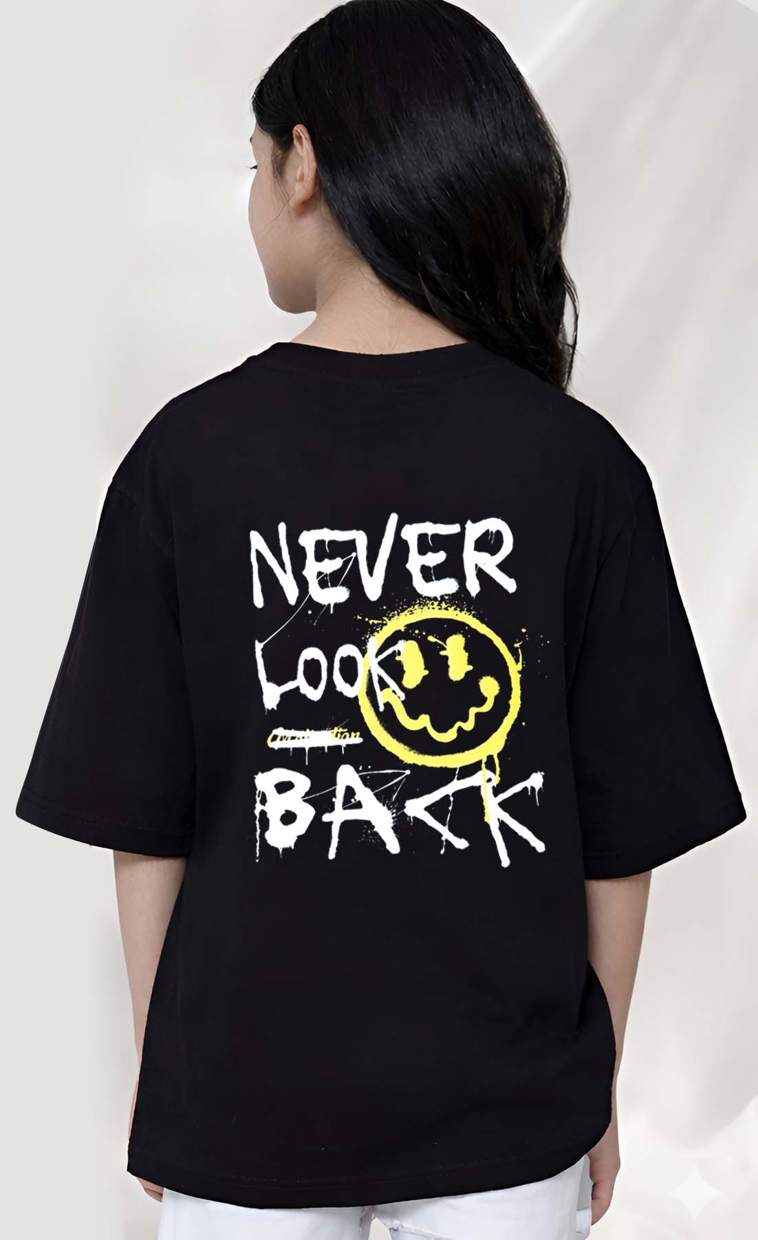 Never  - kids Girls Over sized T shirt