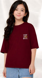 Never  - kids Girls Over sized T shirt