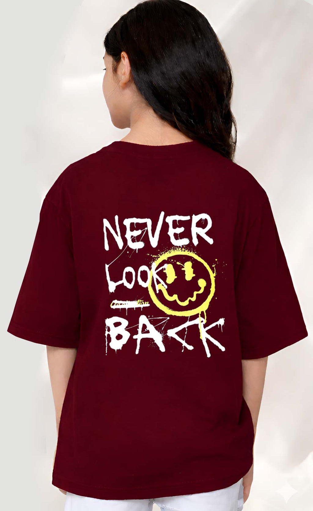 Never  - kids Girls Over sized T shirt