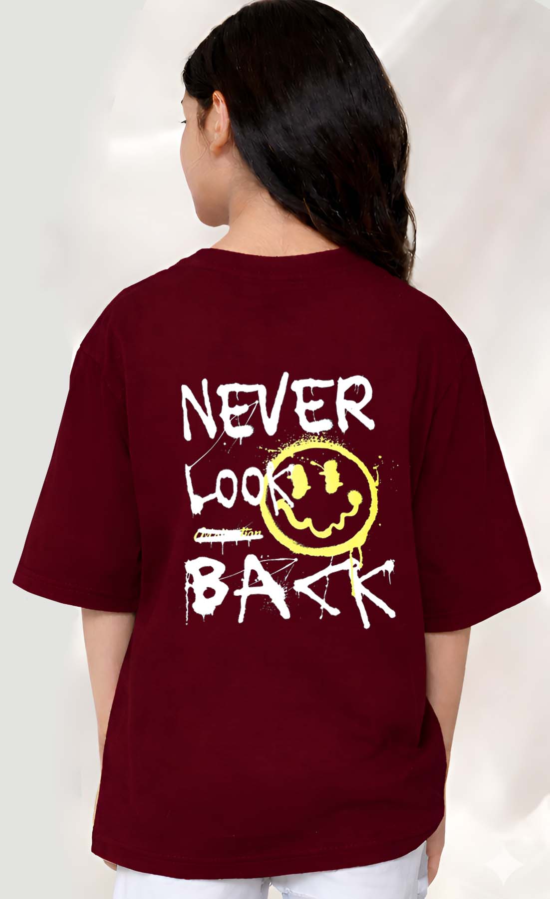 Never  - kids Girls Over sized T shirt