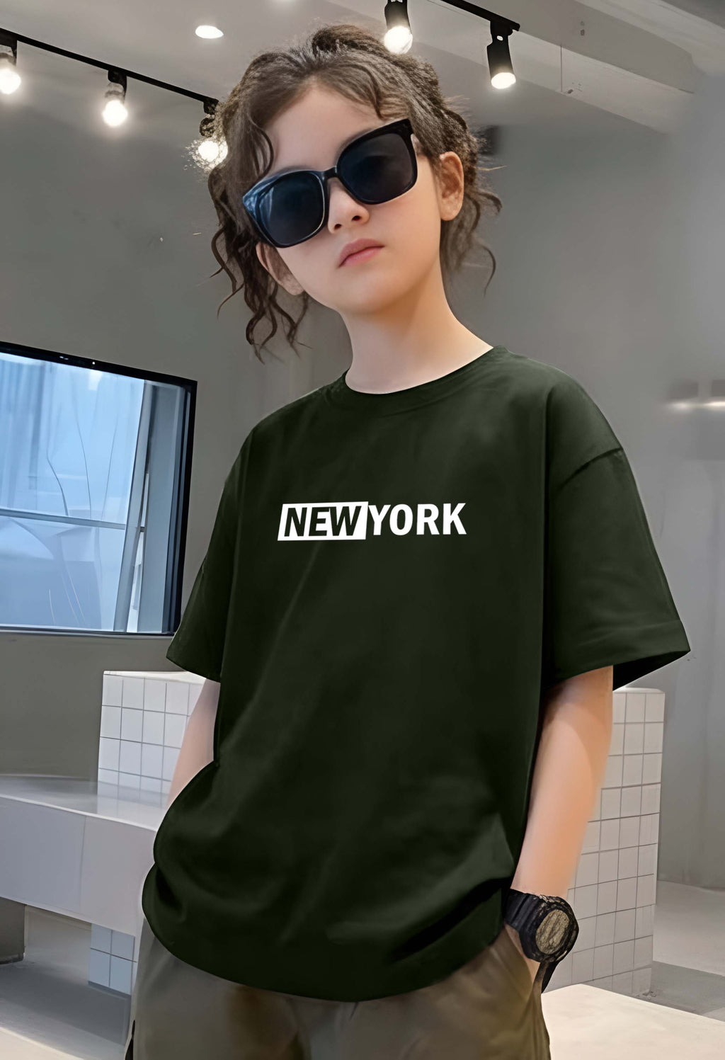 NewYork - kids Girls Over sized T shirt