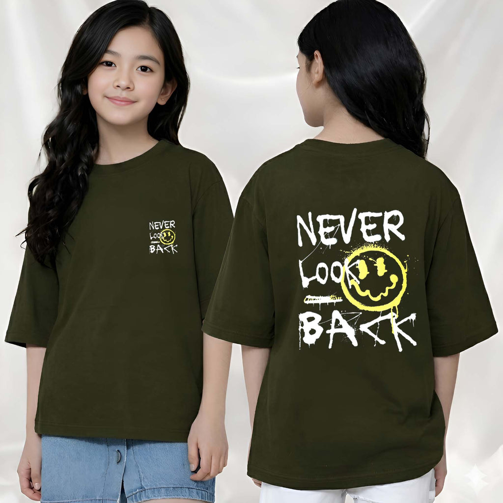Never  - kids Girls Over sized T shirt