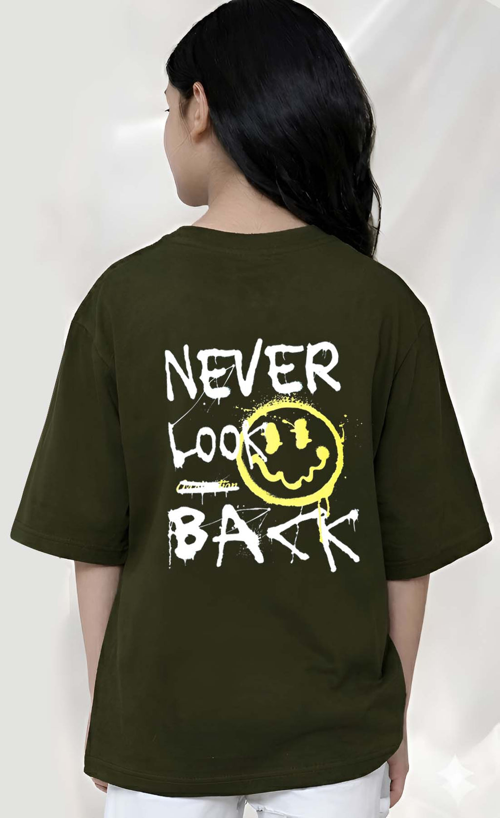 Never  - kids Girls Over sized T shirt