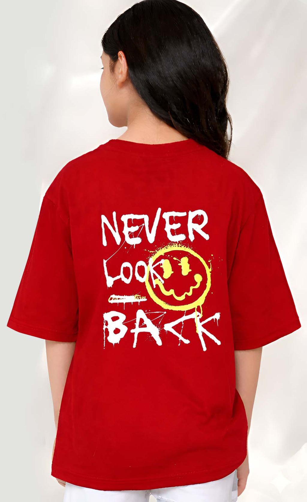 Never  - kids Girls Over sized T shirt