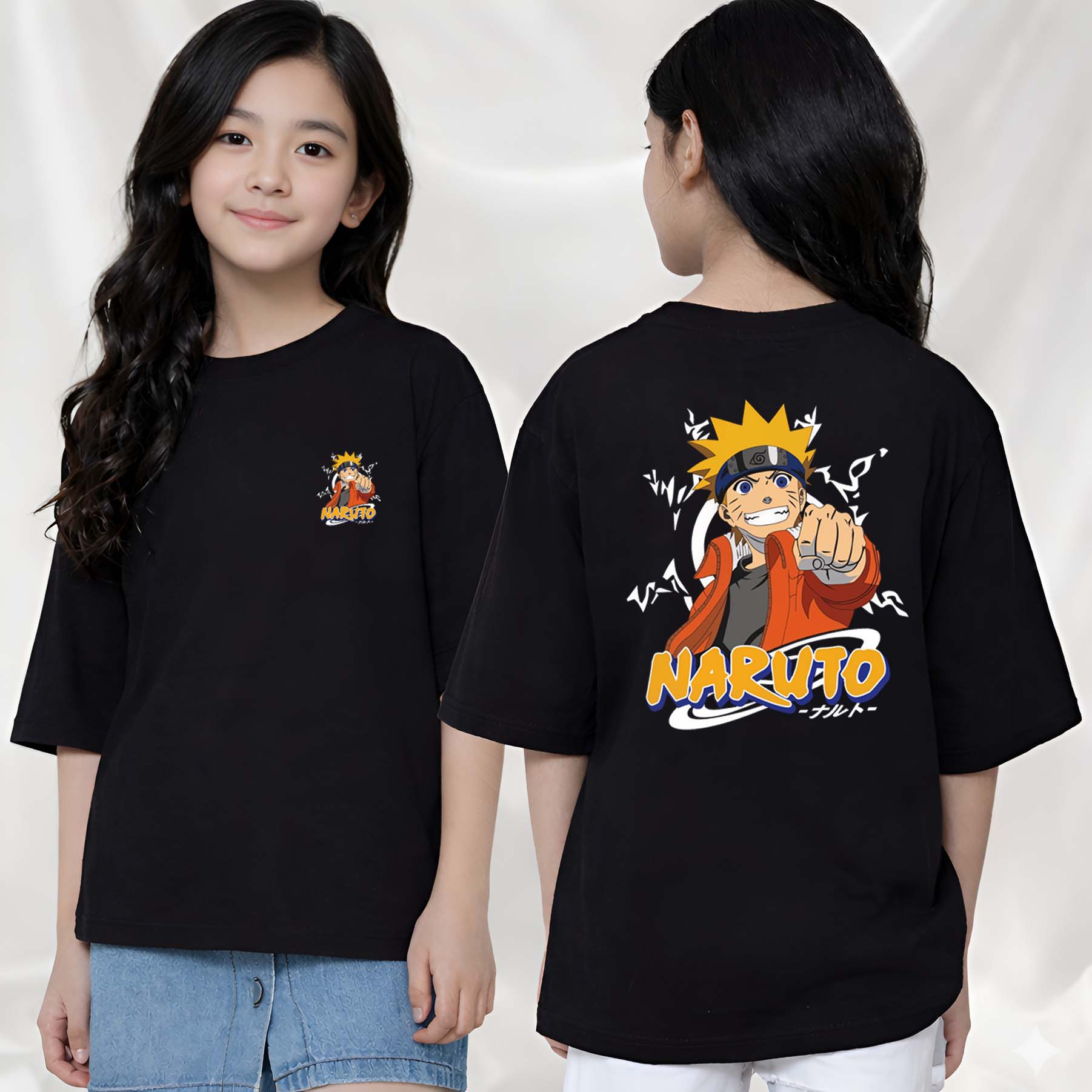 Narutto  - kids Girls Over sized T shirt