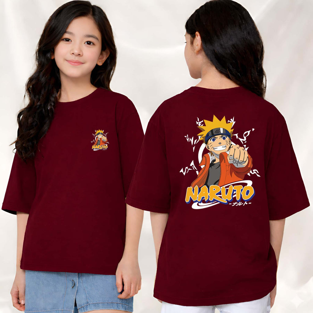 Narutto  - kids Girls Over sized T shirt