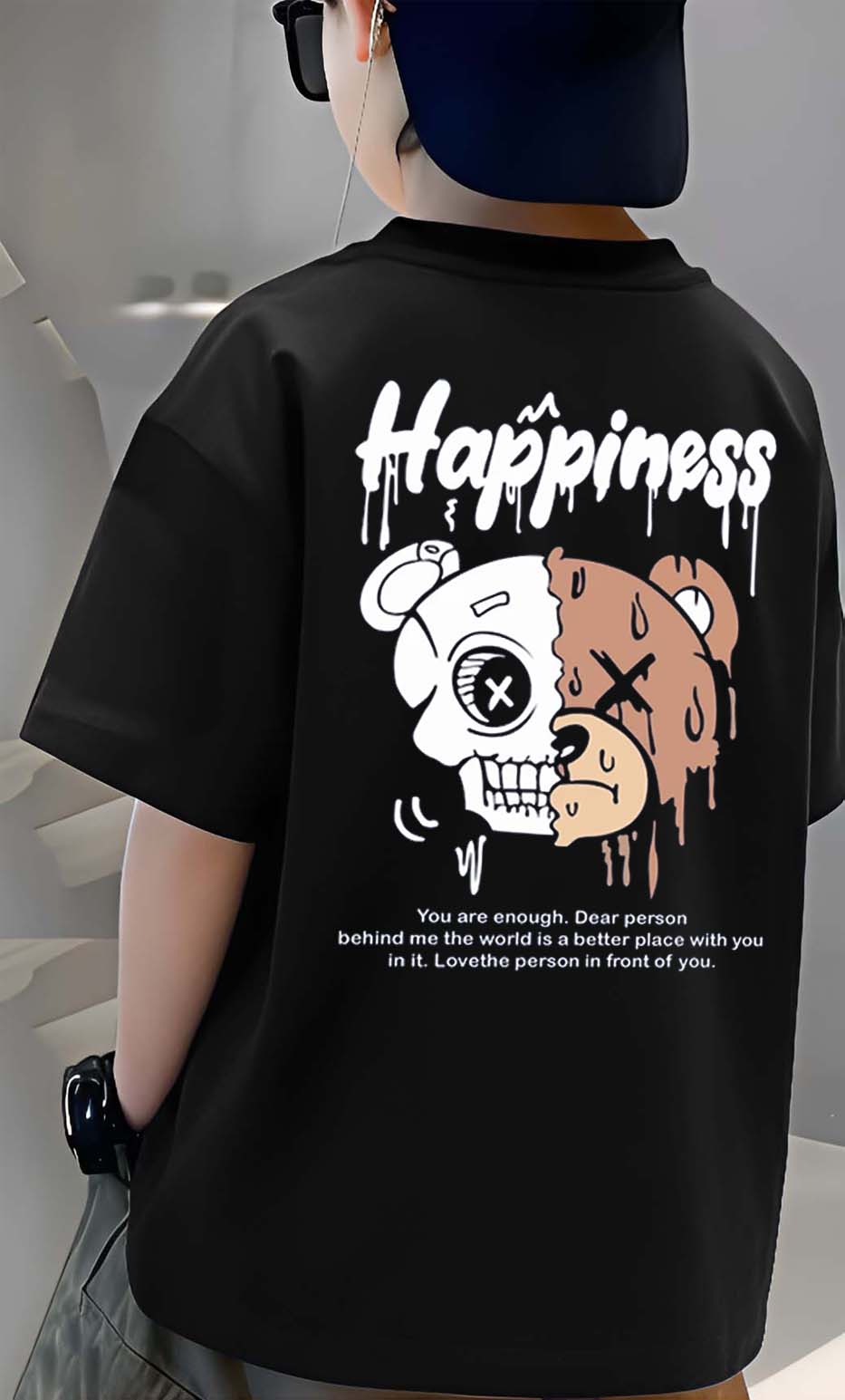 Happiness - Boys Over Size Printed T-shirt