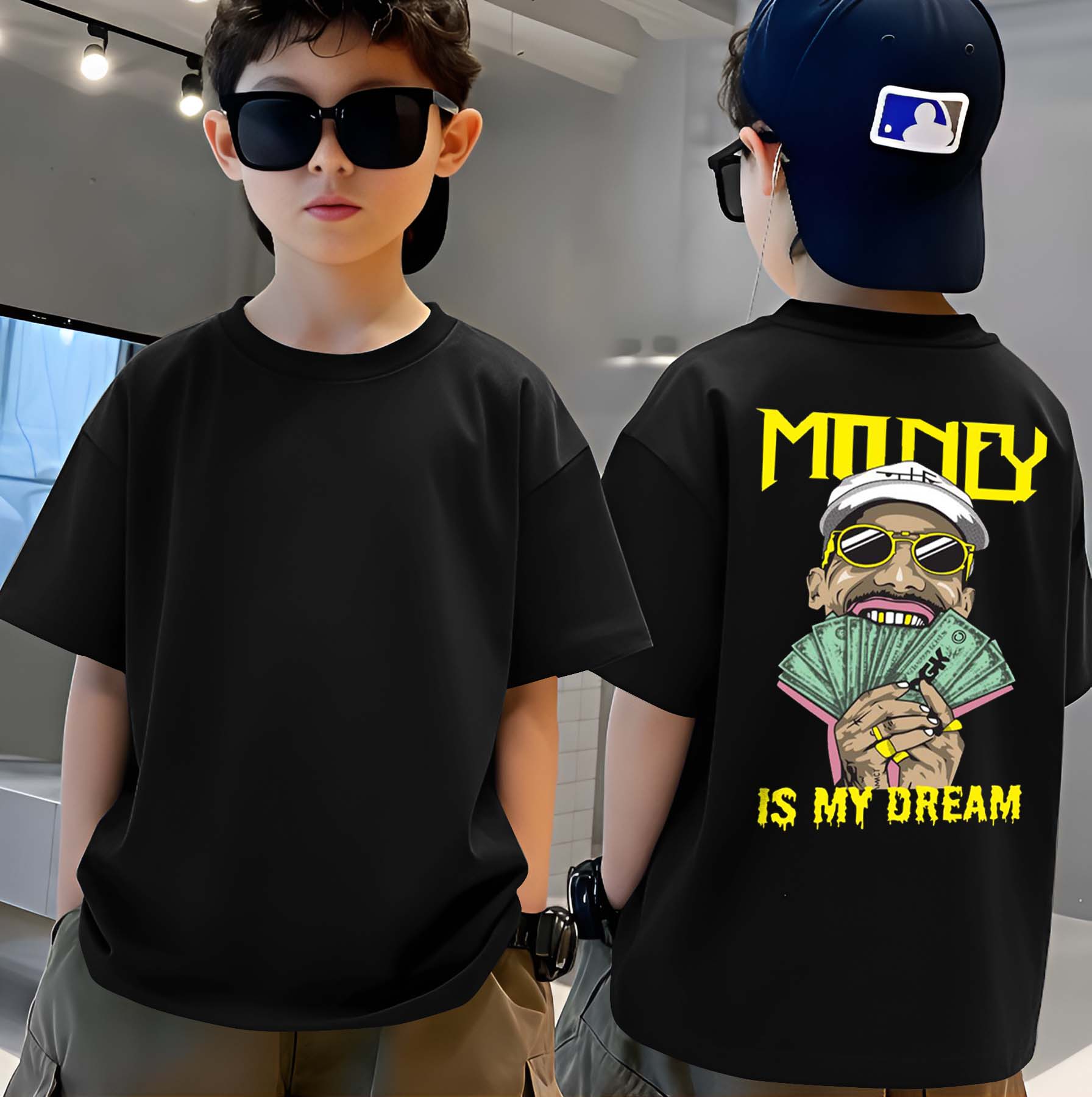 Money - Boys Over Size Printed T-shirt