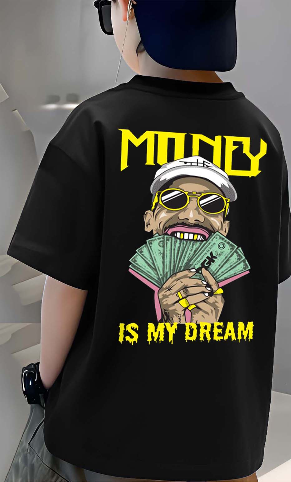 Money - Boys Over Size Printed T-shirt