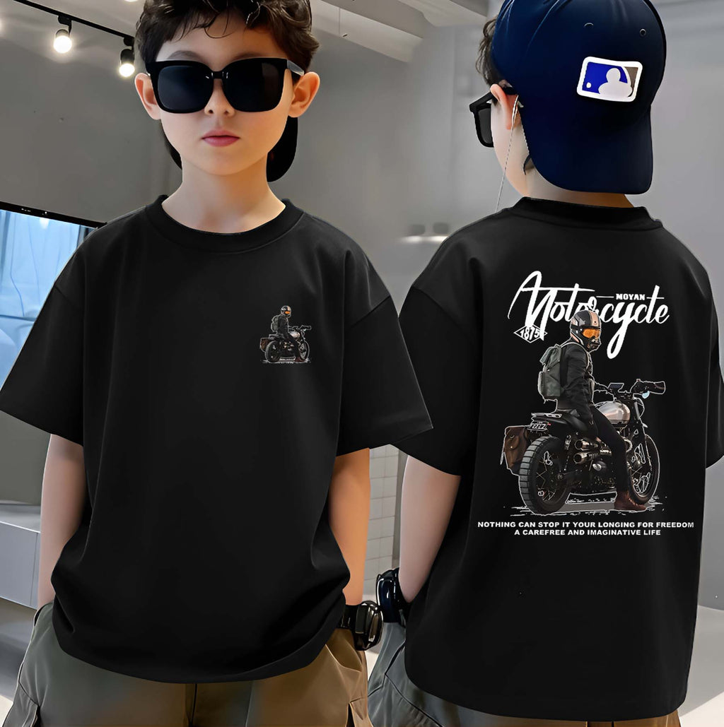 MotorCycle - Boys Over Size Printed T-shirt