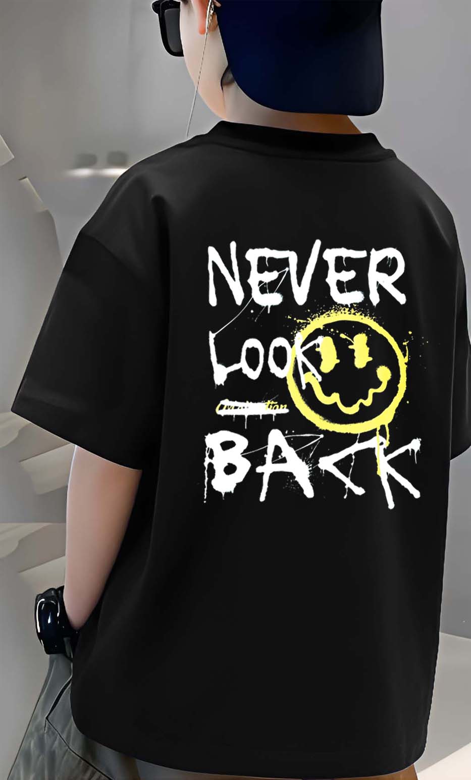 Never - Boys Over Size Printed T-shirt