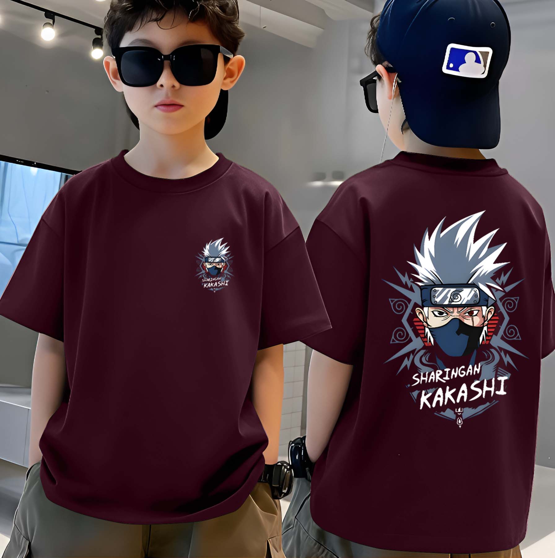 Kakashi - Boys Over Size Printed T-shirt