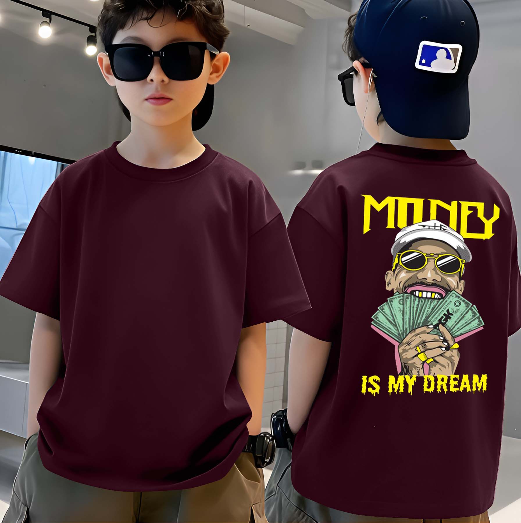 Money - Boys Over Size Printed T-shirt