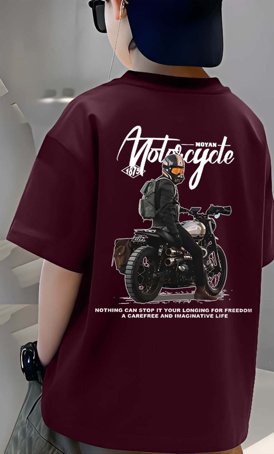 MotorCycle - Boys Over Size Printed T-shirt
