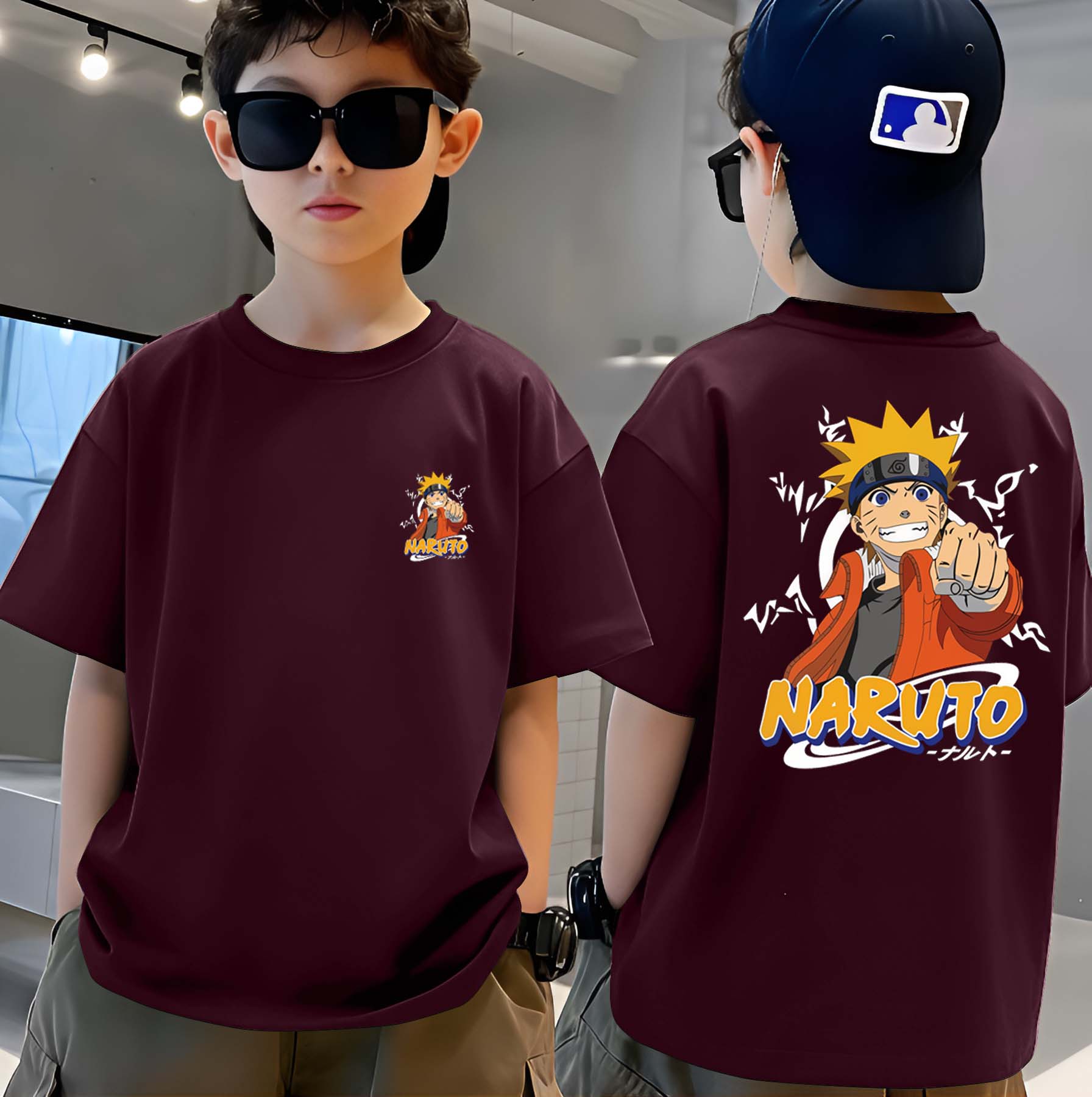 Narutto - Boys Over Size Printed T-shirt