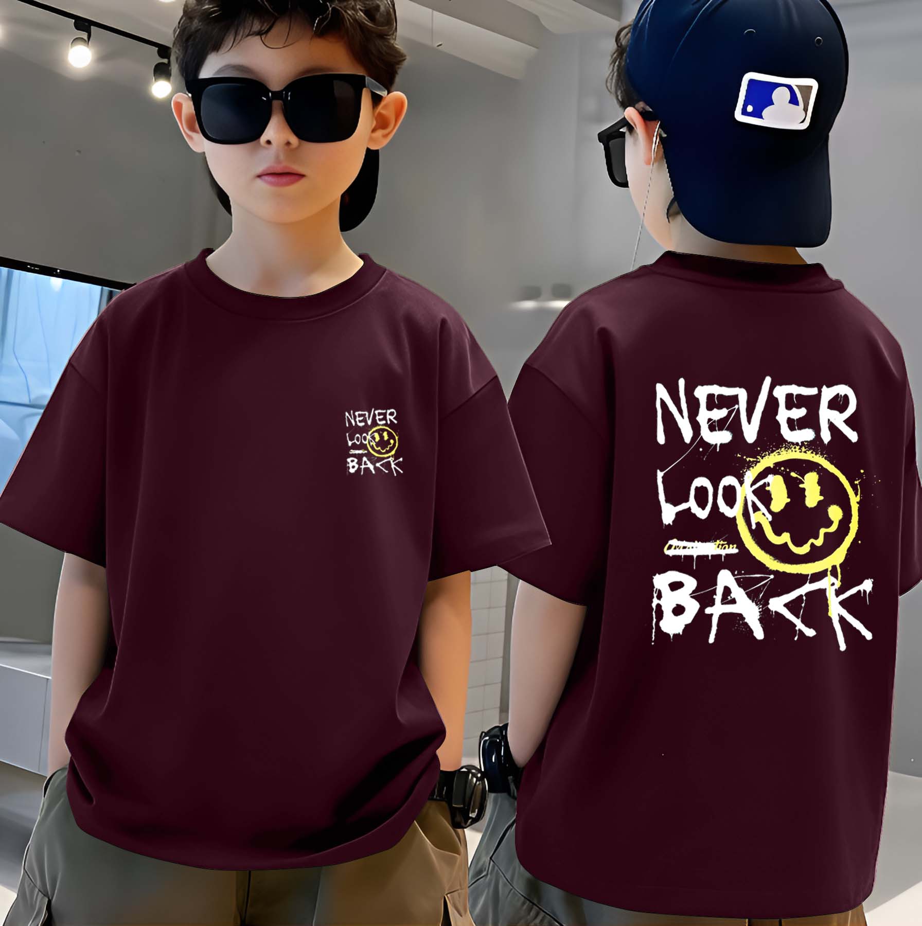 Never - Boys Over Size Printed T-shirt