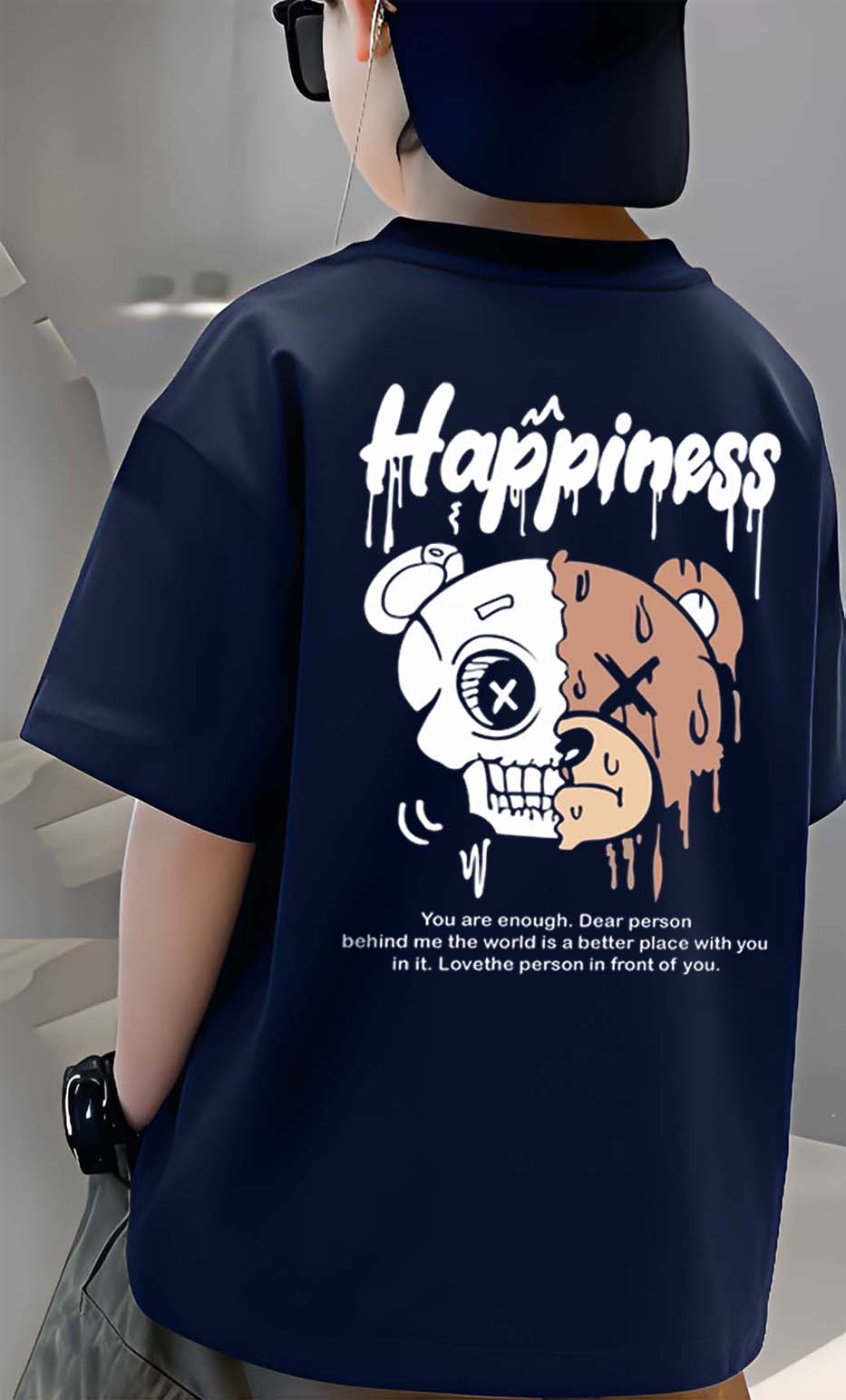 Happiness - Boys Over Size Printed T-shirt