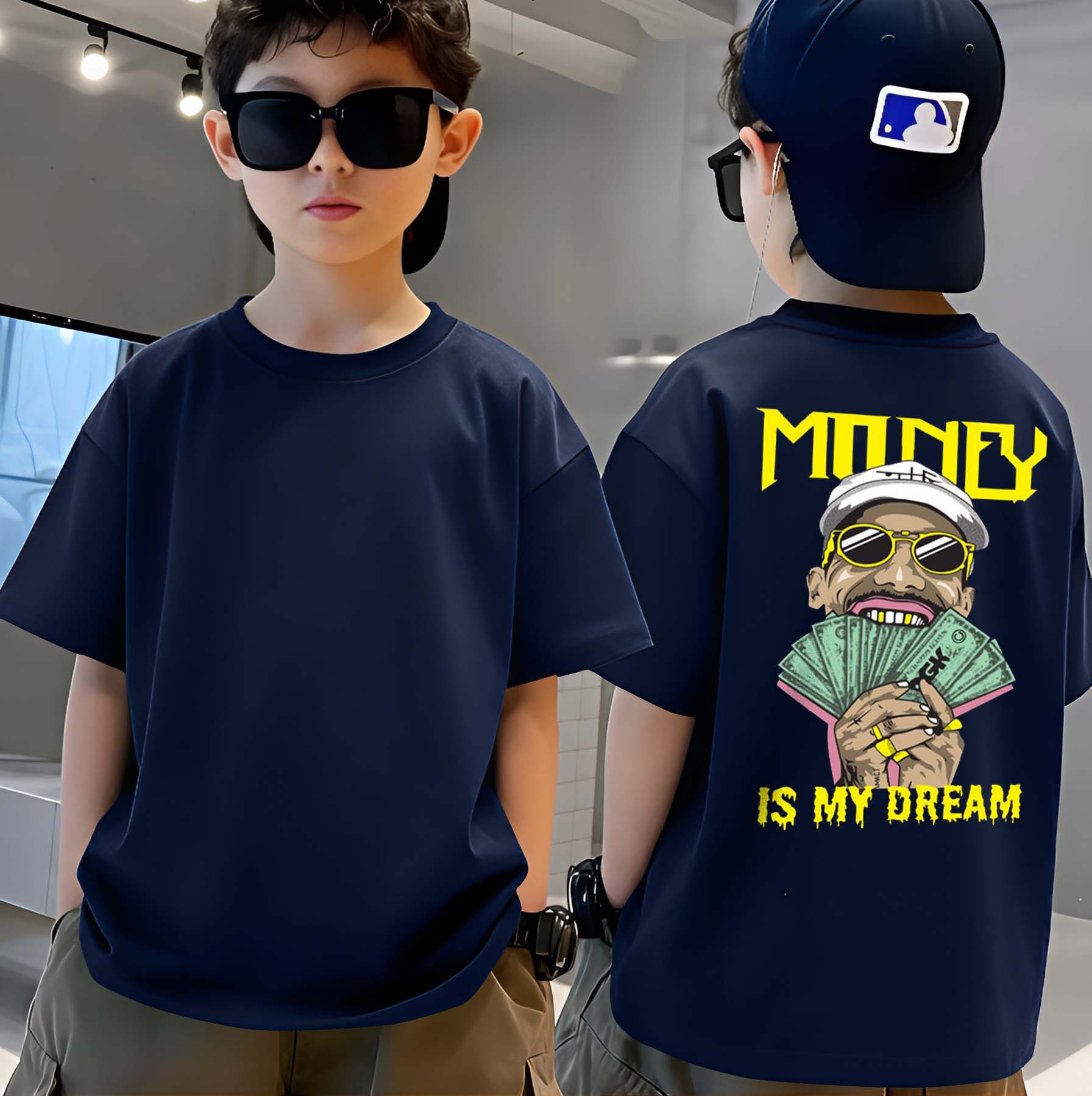 Money - Boys Over Size Printed T-shirt