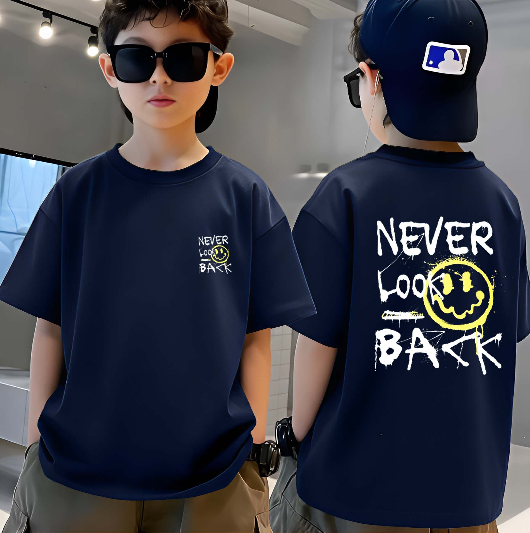 Never - Boys Over Size Printed T-shirt