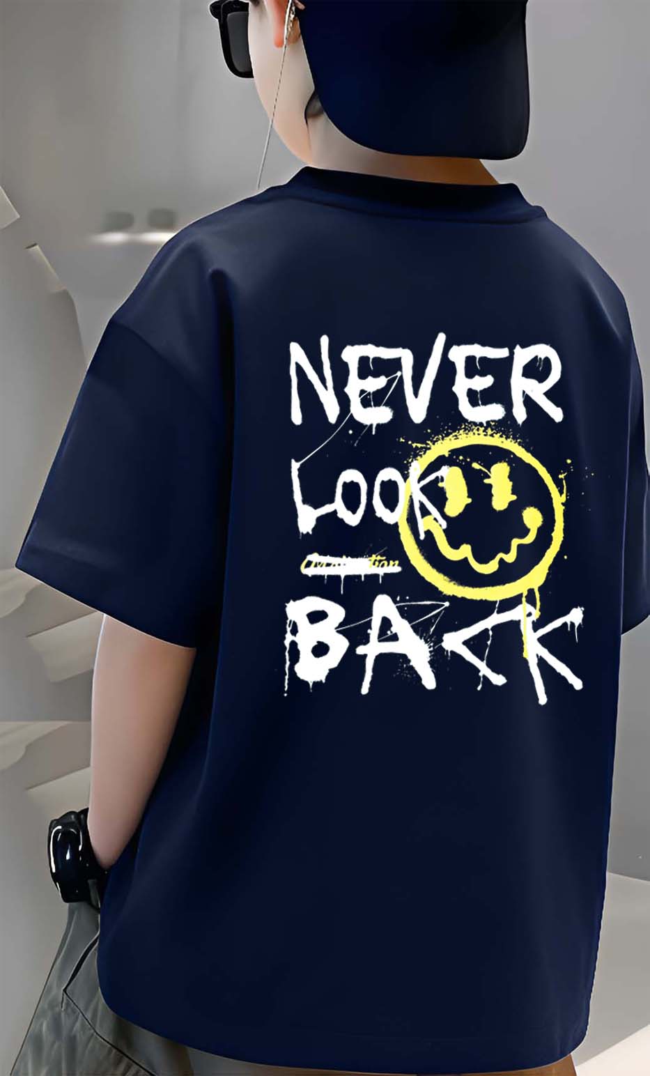 Never - Boys Over Size Printed T-shirt
